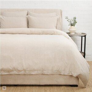 NWT Pom Pom at Home Natural Linen King Size Duvet Cover with 2 King Shams Flax